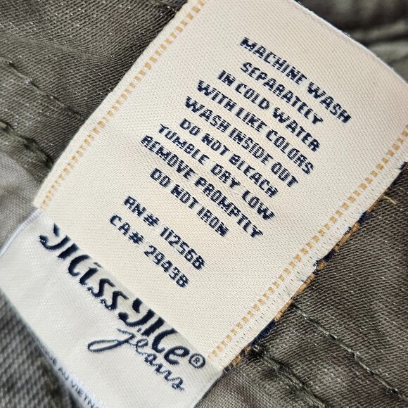 Miss‎ Me Jeans Womens 28 (30x30) Green Low Rise Skinny Embroidered Zip Pocket - Picture 7 of 16